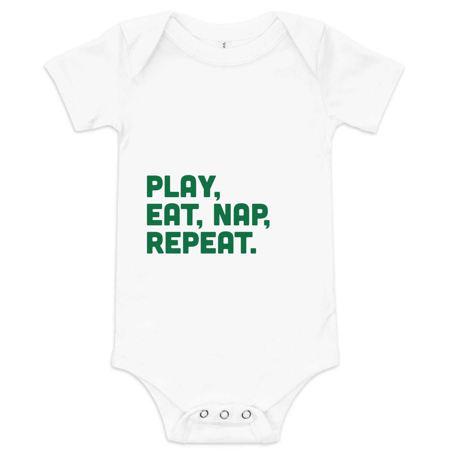 Play Eat Nap Repeat Bodysuit White