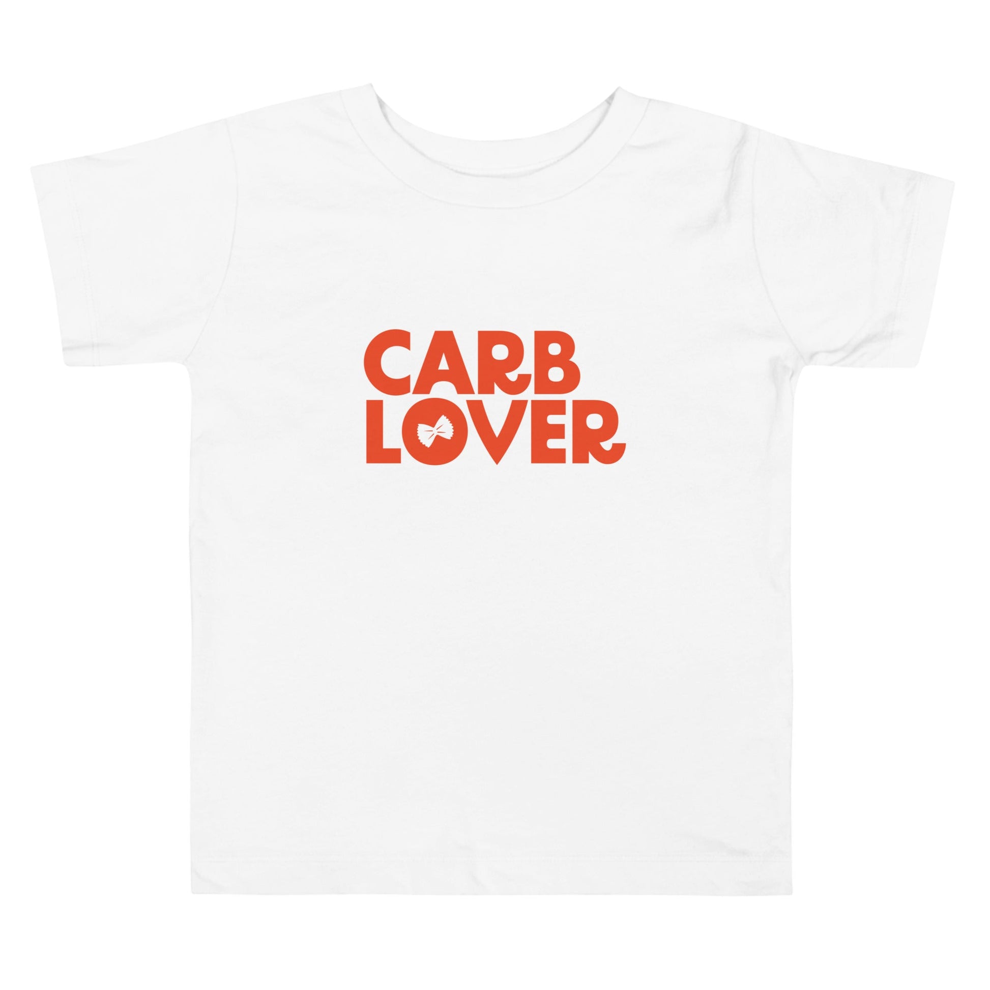 Chunky Deli product image: Natural-colored "Carb Lover" kids and toddler t-short 100% cotton laid flat on a white background.