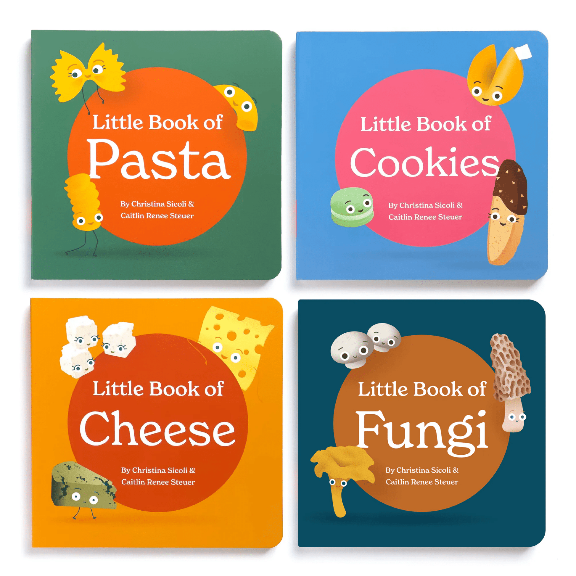 Chunky Deli product image: Covers of the "Little Books for Flavors Collection" arranged in a grid on a white background, showcasing "Little Book of Pasta," "Little Book of Cookies," "Little Book of Cheese," and "Little Book of Fungi."