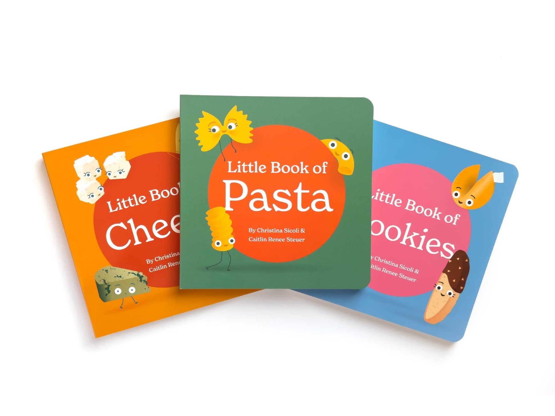 Chunky Deli product image: The three books included in the "Little Books Culinary Collection" fanned out on a white background: "Little Book of Pasta" in the center, with "Little Book of Cheese" and "Little Book of Cookies" in the foreground.